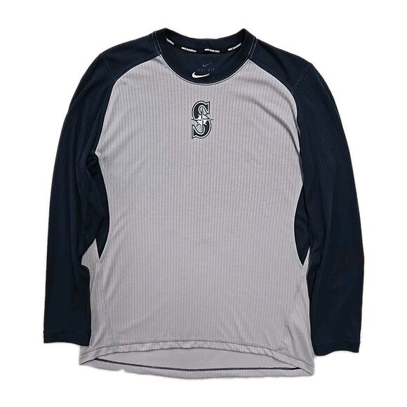 Nike Baseball Seattle Mariners Mens XXL Raglan Performance Long Sleeve Shirt - Picture 8 of 10